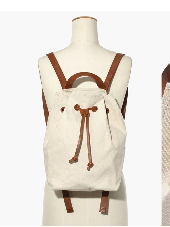 Madewell The Canvas Somerset Backpack.  Tan leather details. main image 8